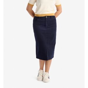 Navy Blue Corduroy Midi Skirt